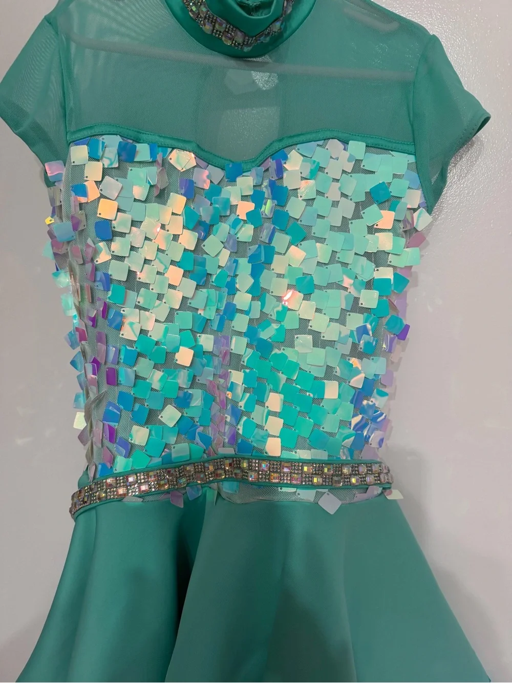 Weissman Turquoise Sequin Dance Dress for Kids